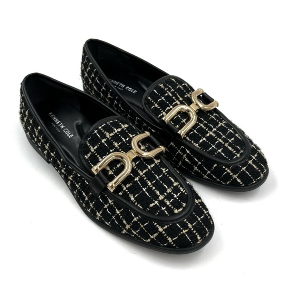 Kenneth Cole NY Black Larisa Gold Bit Loafers Size 9